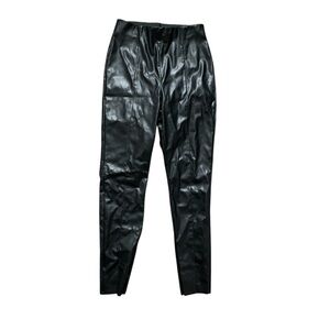 H & M Black Pleather Pants 6